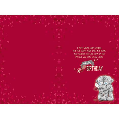 One I Love Bear Holding Rose Me to You Bear Birthday Card Extra Image 1